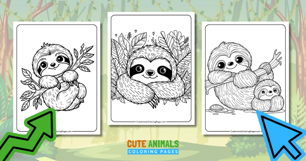 cute sloth coloring pages