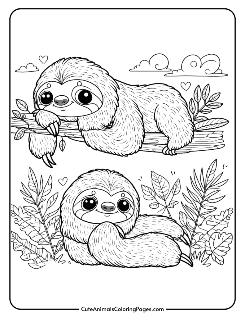 sloth color sheet