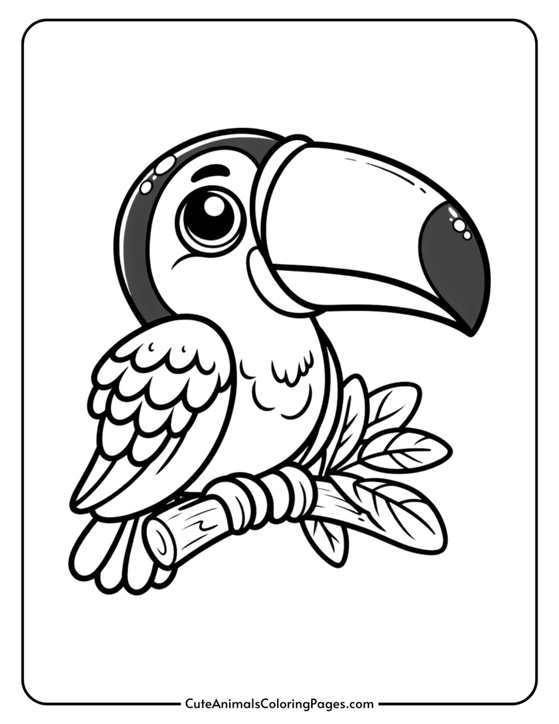 tropical bird coloring page printable