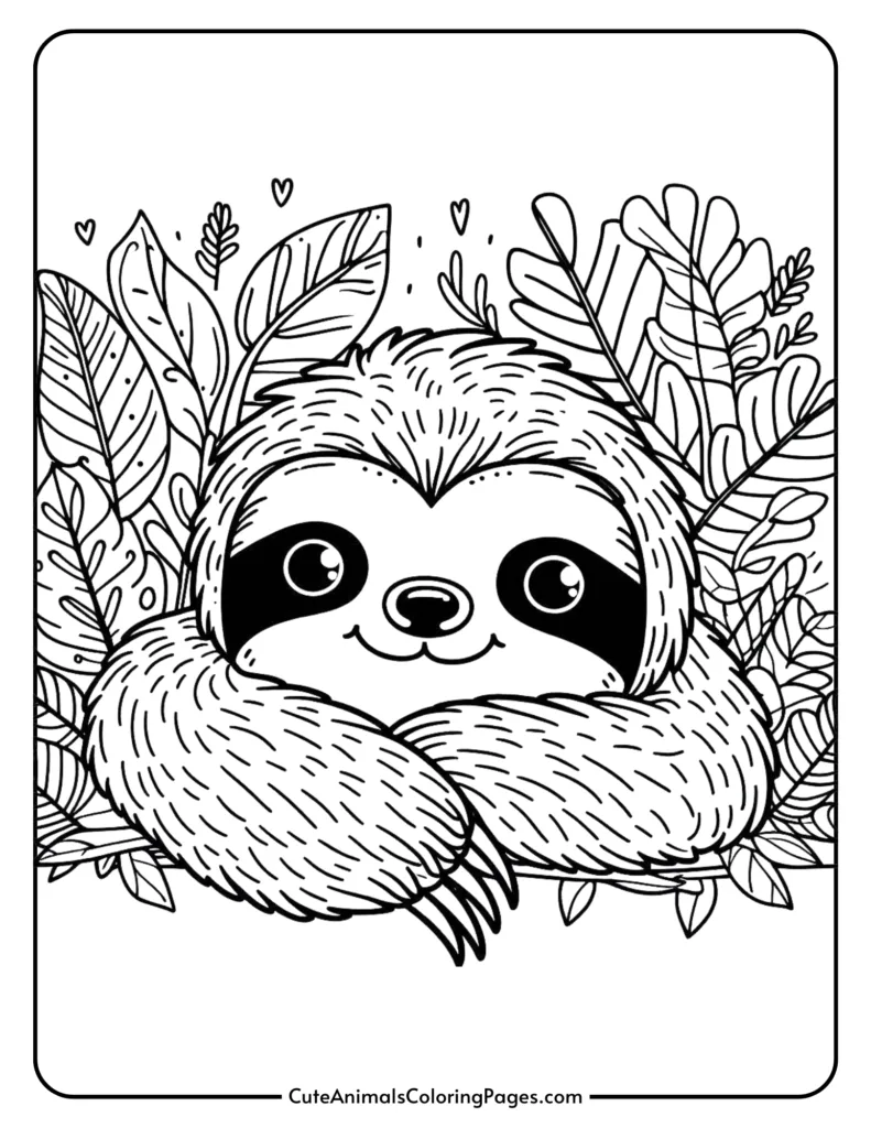 sloth coloring pages printable