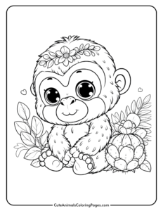 Gorilla Coloring Pages (8 Free Printable Pages) - Cute Animals Coloring ...