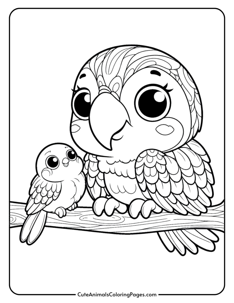 macaw bird coloring page