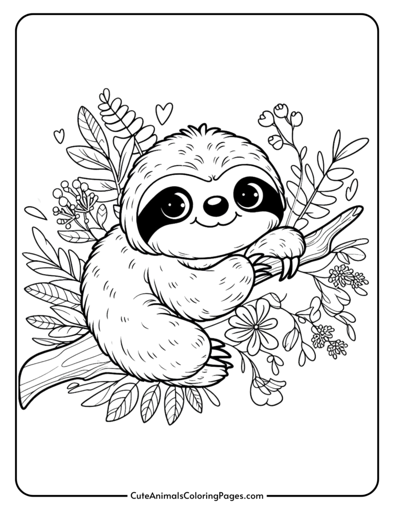 printable sloth coloring pages