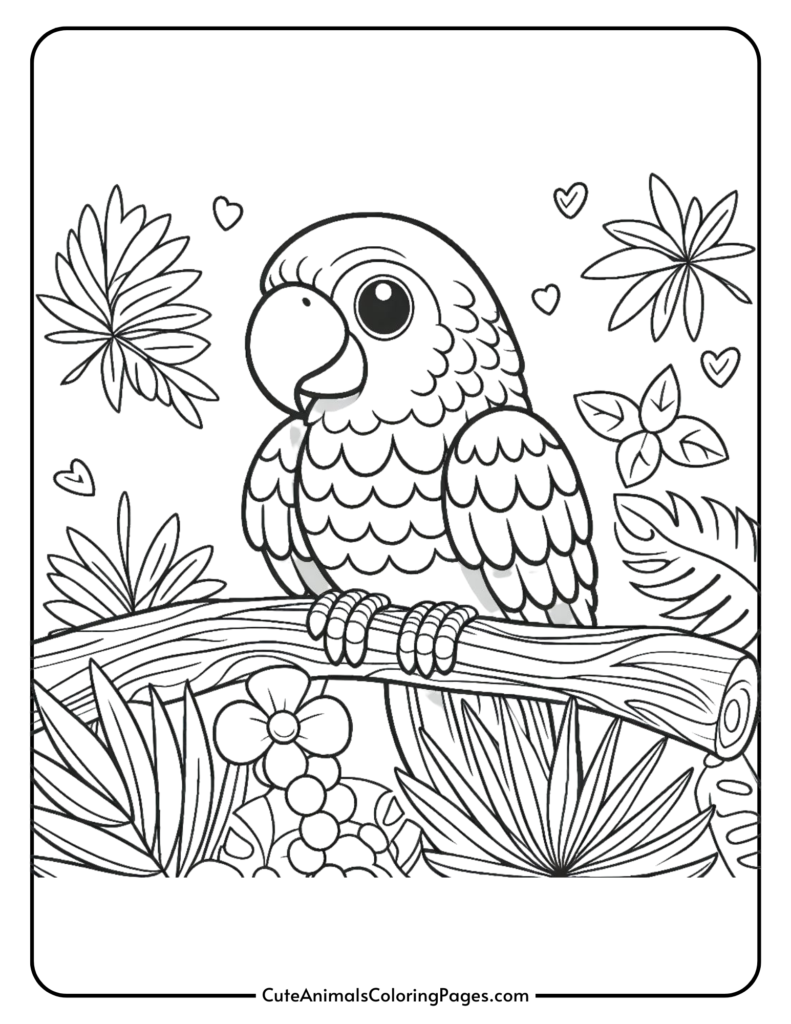 macaw parrot coloring page