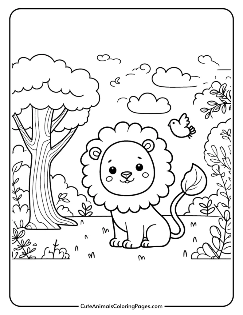 coloring lion pages