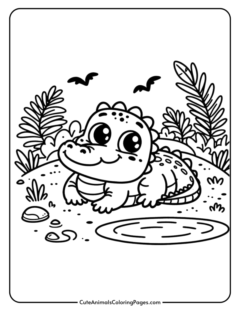 crocodile colouring book