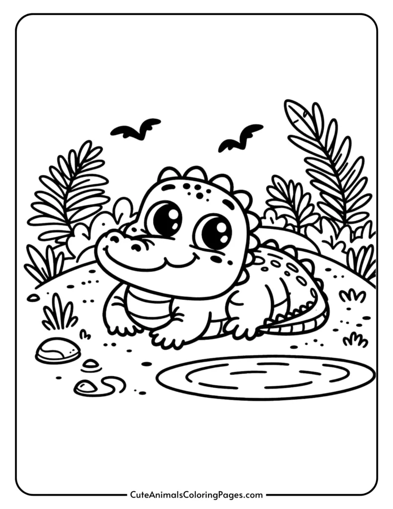 crocodile colouring book