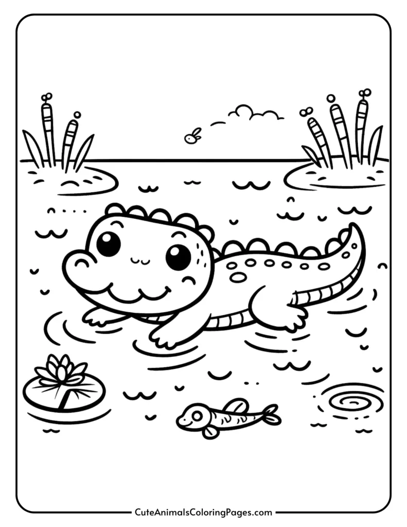 printable alligator coloring pages