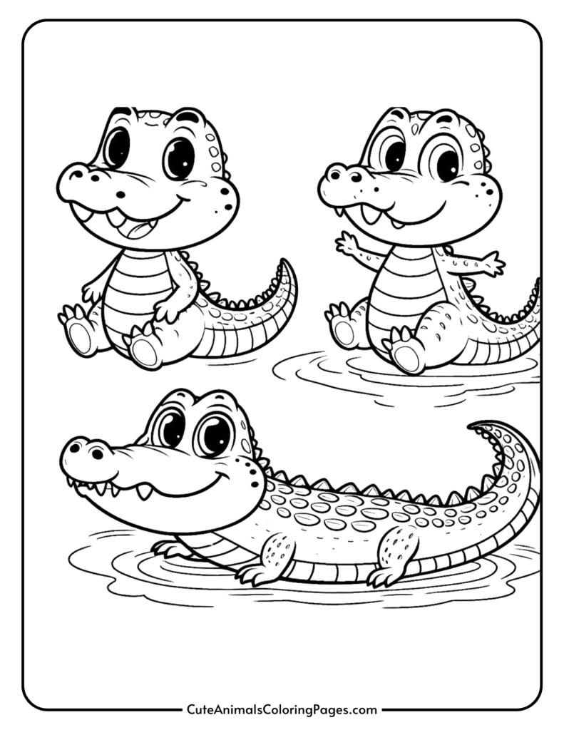 crocodile coloring page printable