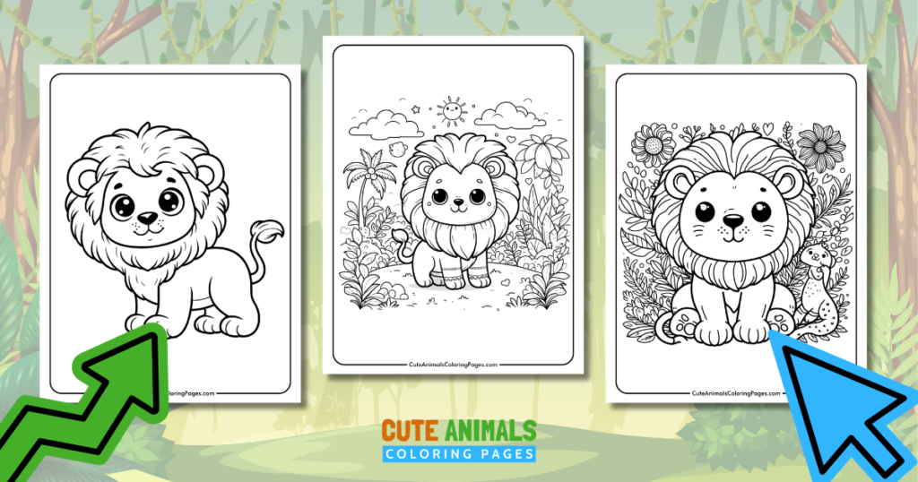 cute lion coloring pages