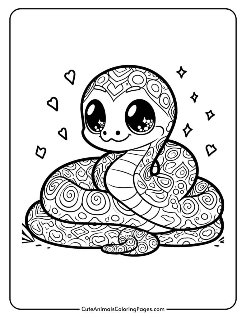 cute snake coloring page