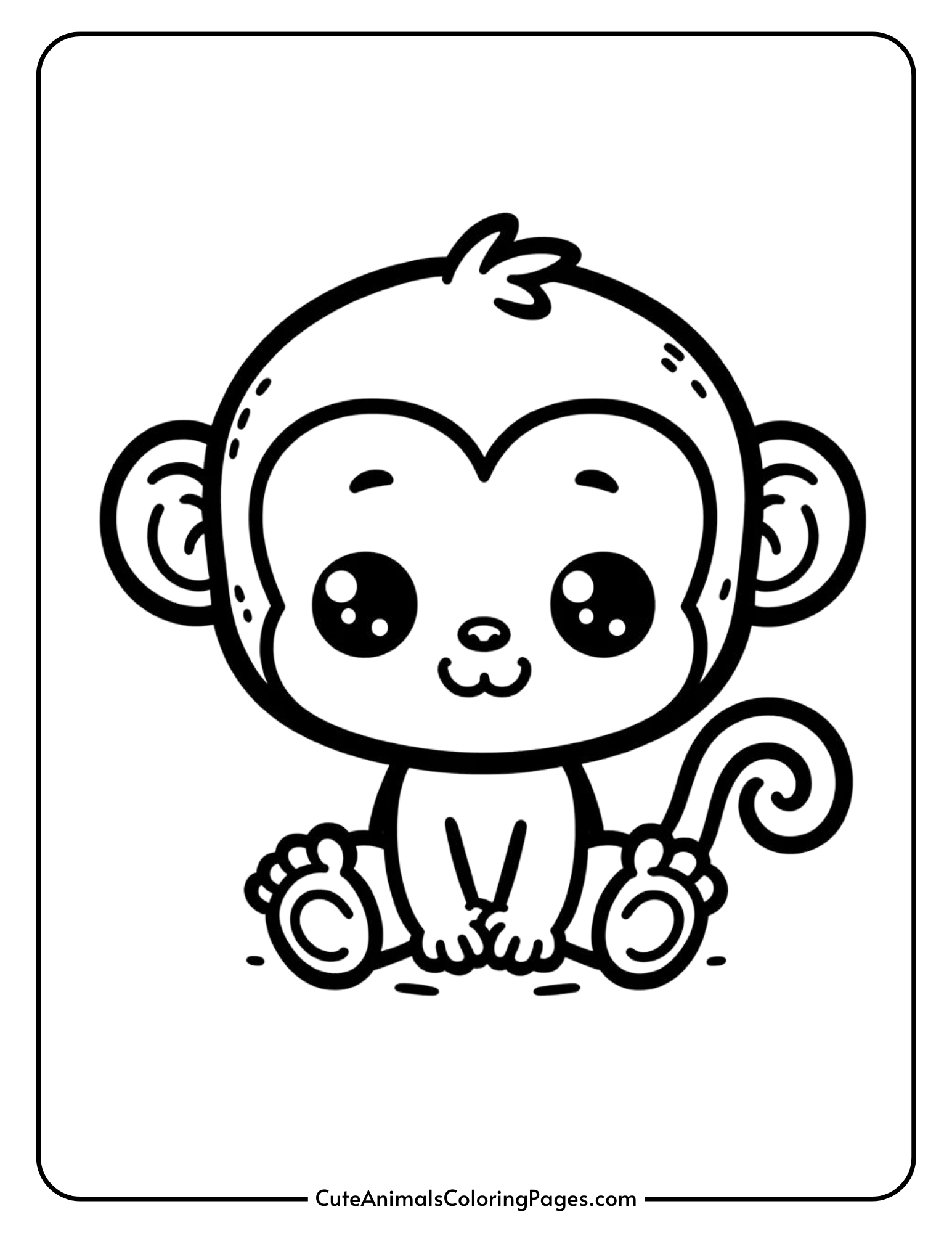 Monkey Coloring Pages (12 Free Printable Pages) - Cute Animals Coloring ...