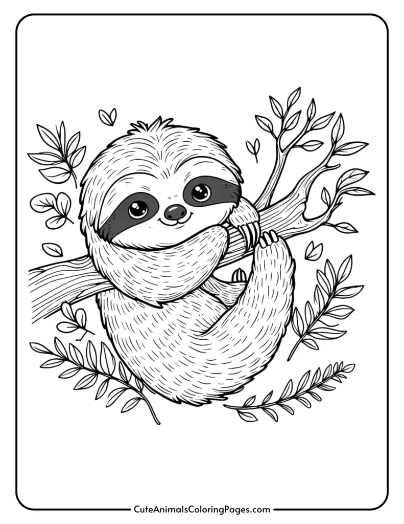 coloring picture of a sloth