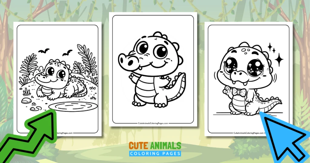 cute crocodile coloring pages