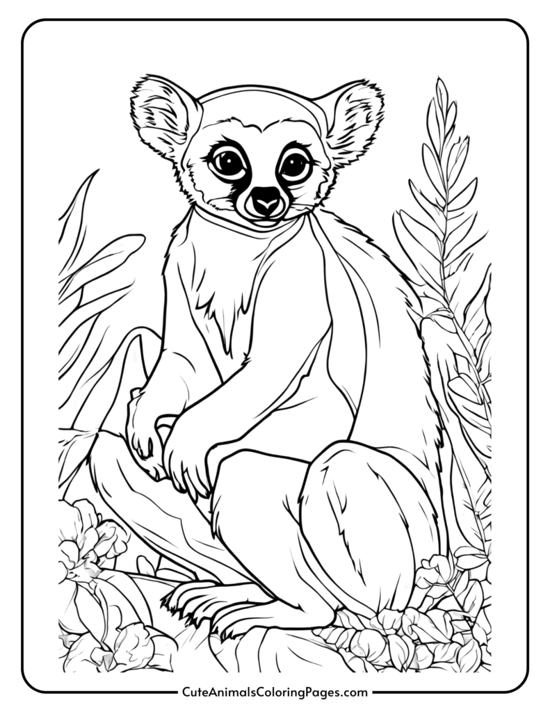 realistic lemur to color