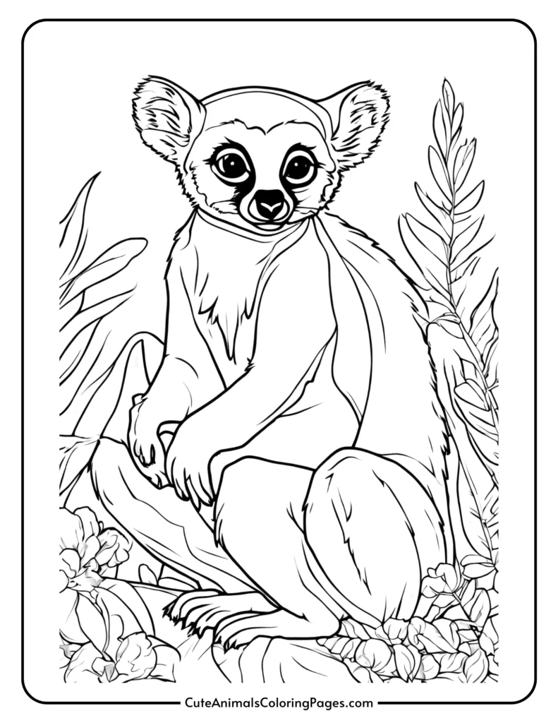 realistic lemur to color