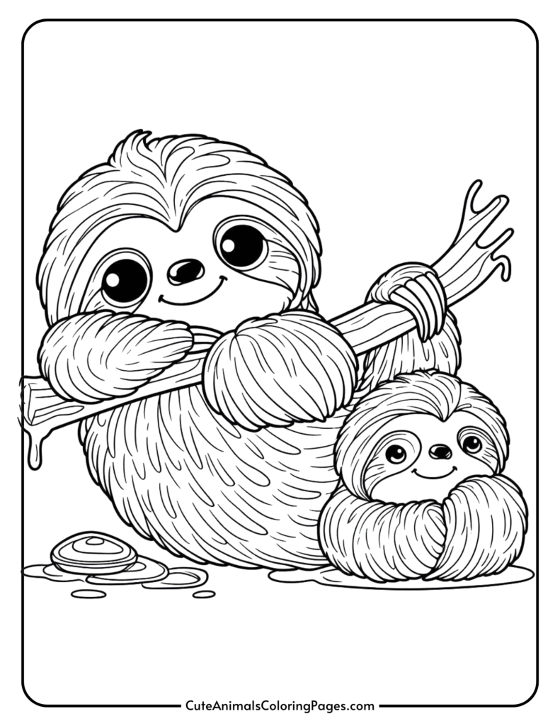 free sloth coloring pages