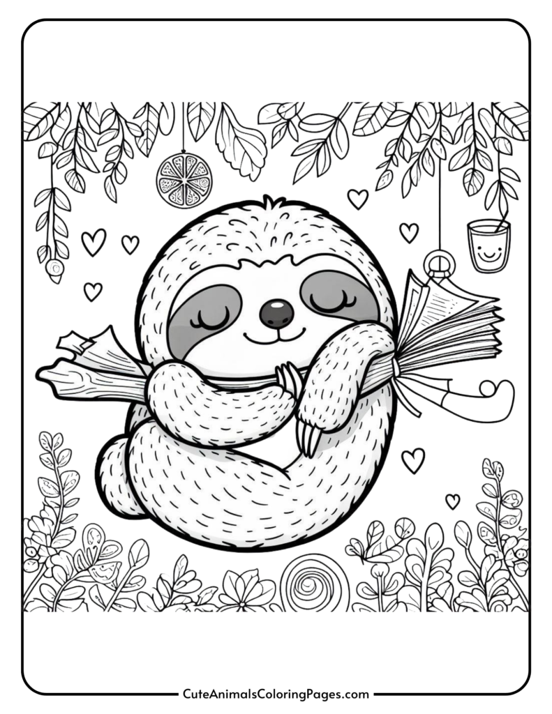 pictures of sloths to color