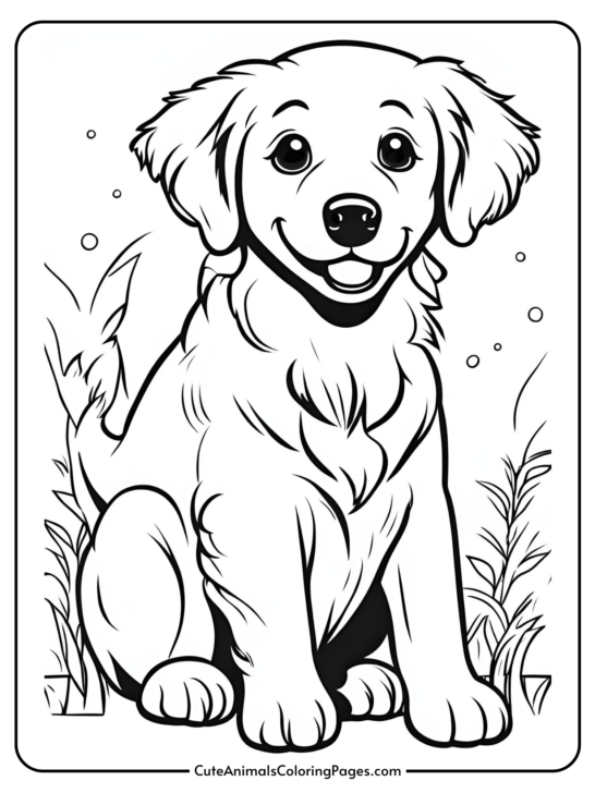 Golden Retriever Coloring Pages (5 Free Printable Pages)