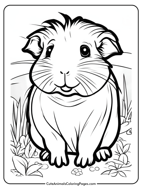 Guinea Pig Coloring Pages (5 Free Printable Pages)