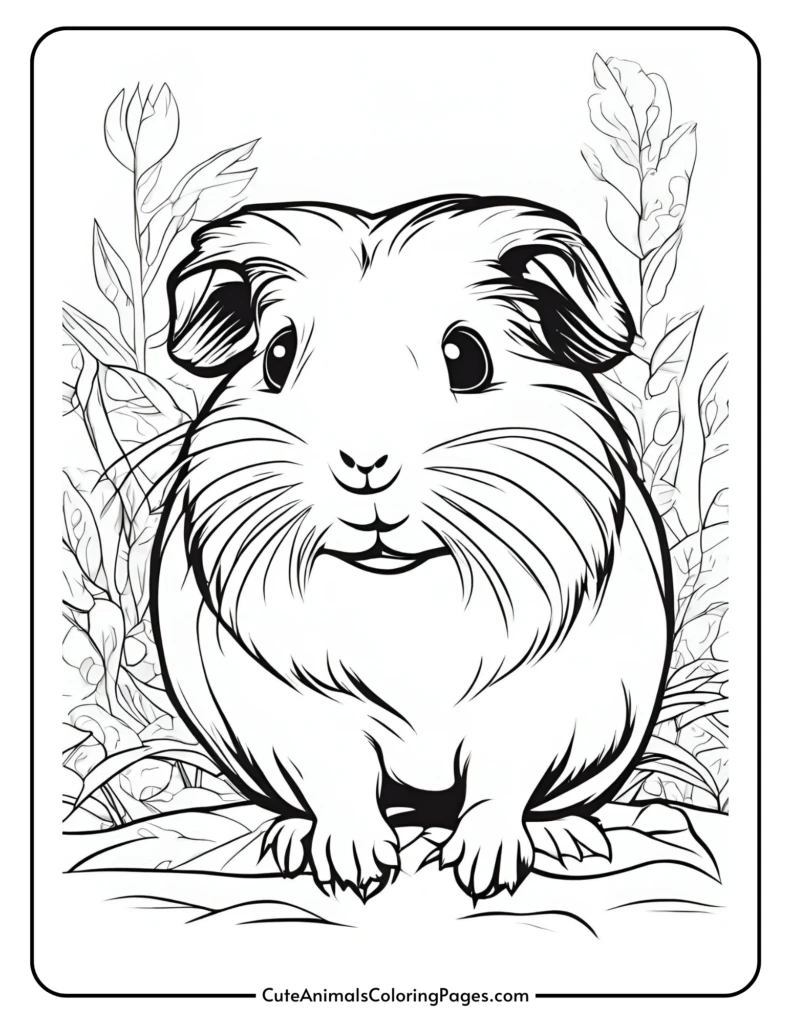 guinea pig near tall grass