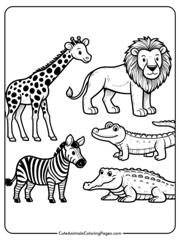 jungle animals coloring pages