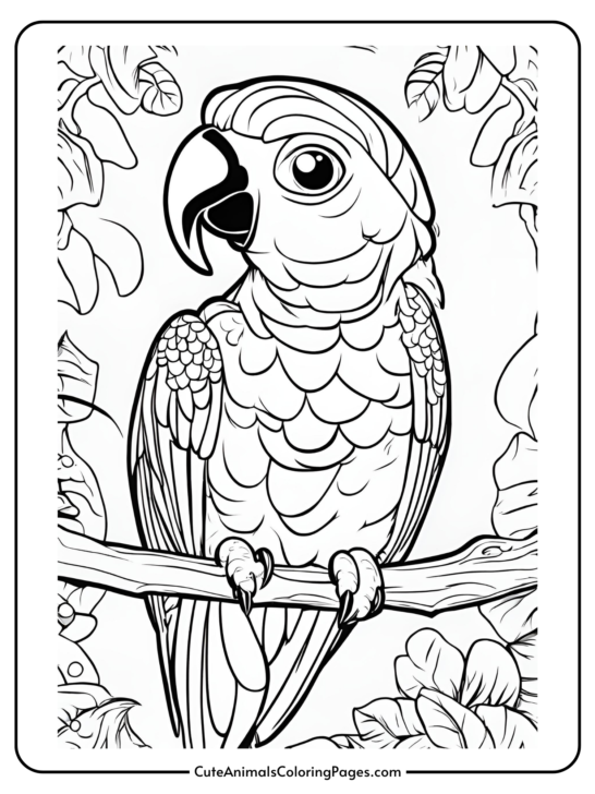 Parrot Coloring Pages (7 Free Printable Pages)