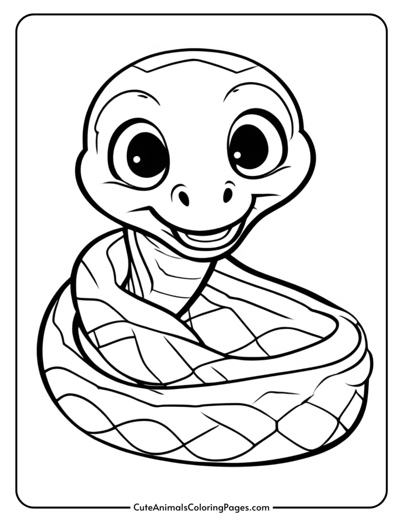 happy snake coloring sheet