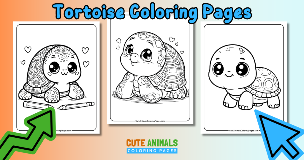 Tortoise coloring pages for kids featuring cute and detailed designs, perfect for fun and educational activities.