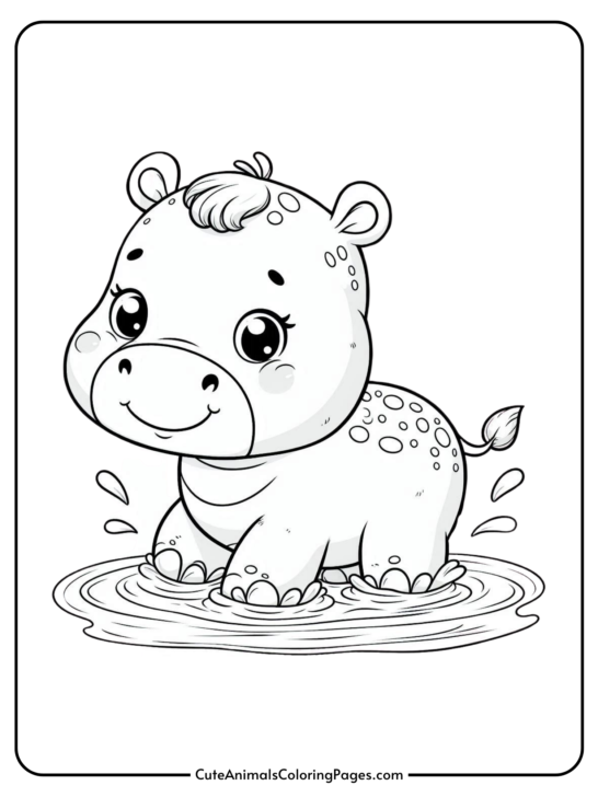 Hippo Coloring Pages (6 Free Printable Pages)