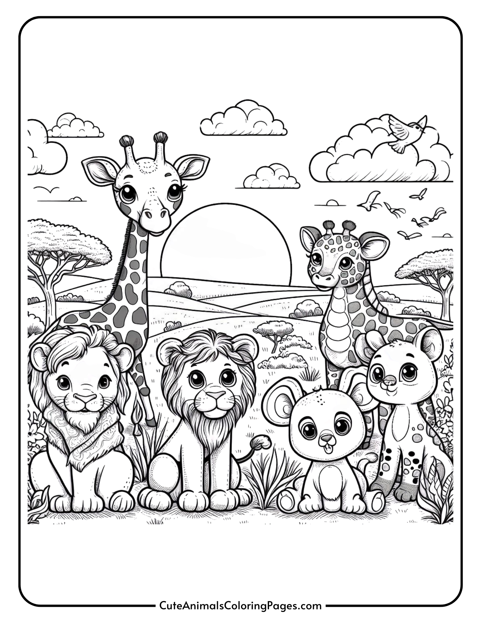 wild animals coloring page