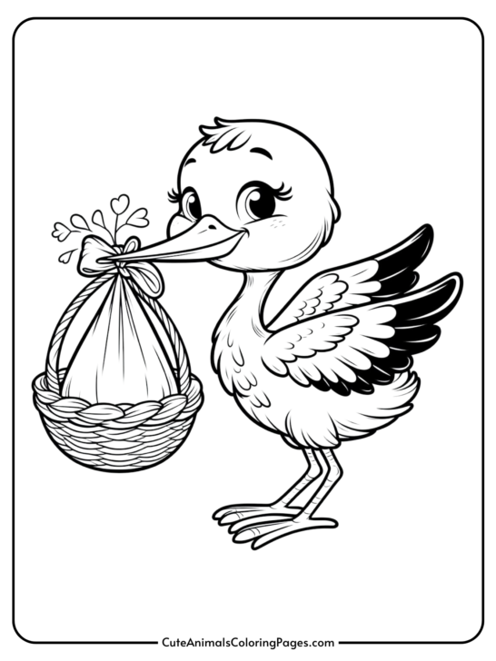 Stork Coloring Pages (7 Free Printable Pages)