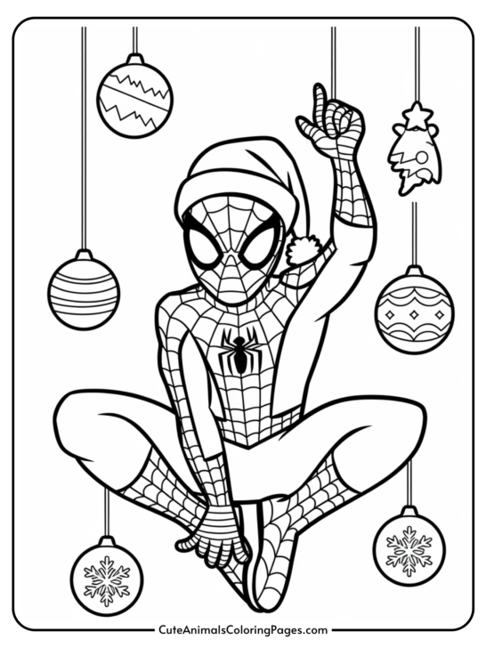 Spiderman Christmas Coloring Pages (11 Free PDF Pages)