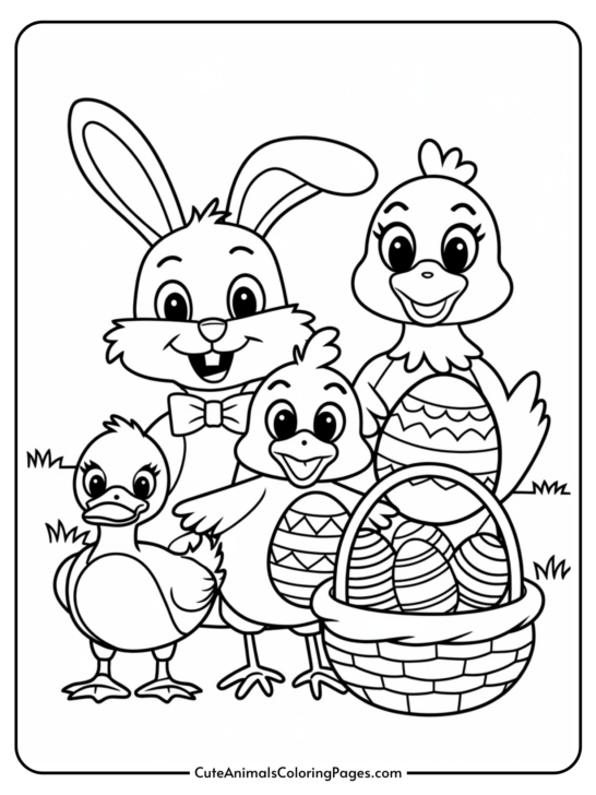 Easter Animal Coloring Pages (7 Free Printable PDF Pages)