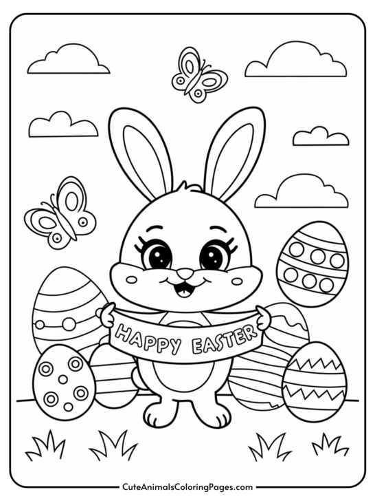 Kawaii Easter Coloring Pages (15 Free Printable PDF Pages)