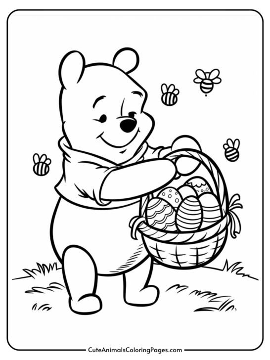 Winnie the Pooh Easter Coloring Pages (12 Free Printable PDF Pages)